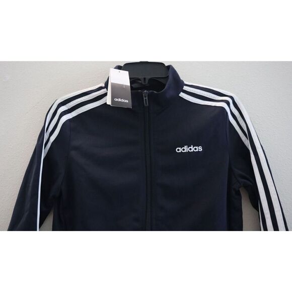adidas DU0665 Women's Sz XS Black/White Essentials 3-Stripes Tricot Jacket - Picture 3 of 8